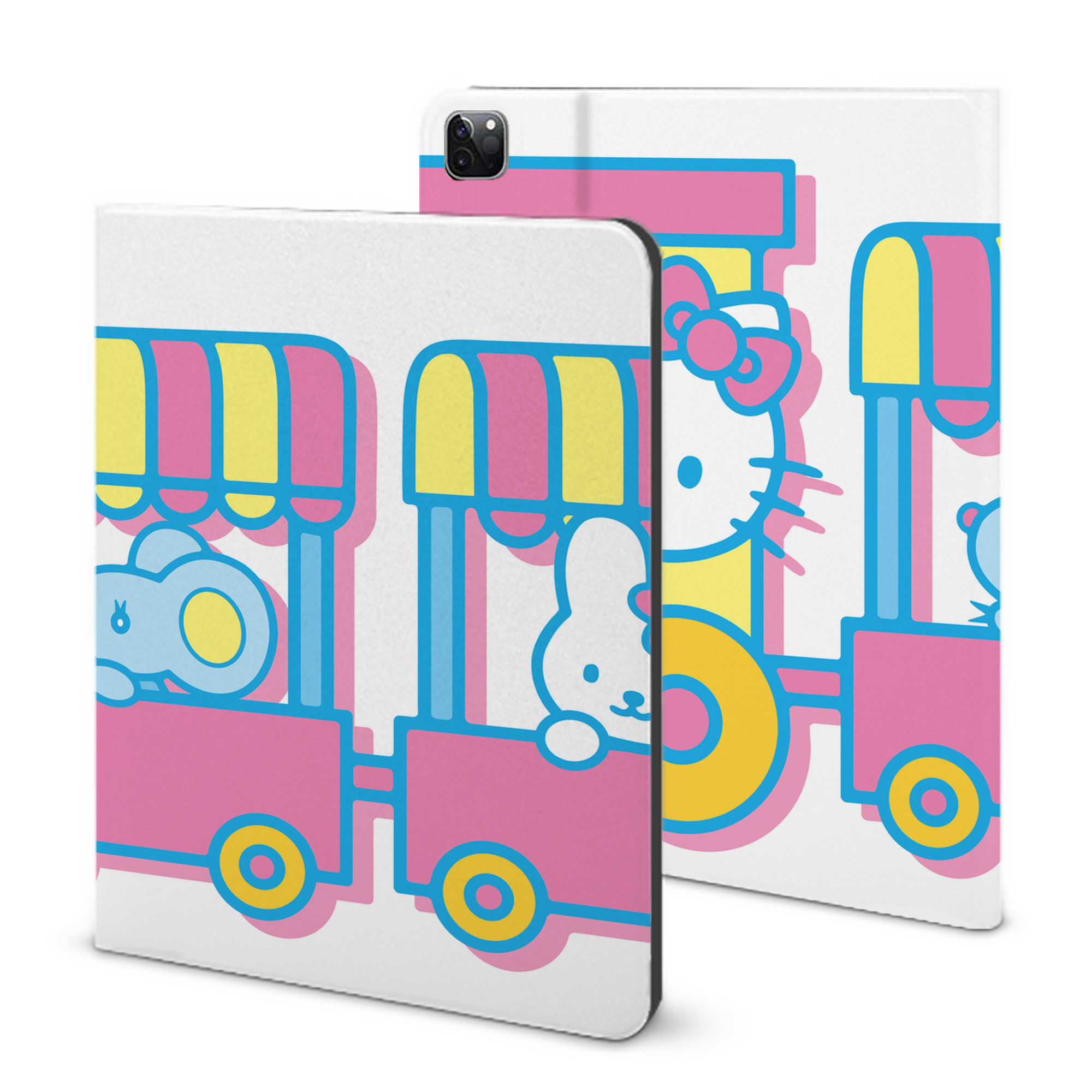 （画像用） Hello Kitty ハローキティ IPad ケース ブック型 PUレザー TPU 耐衝撃 軽量 薄型 ペン収納なし 全面保護 IPad 各モデル対応